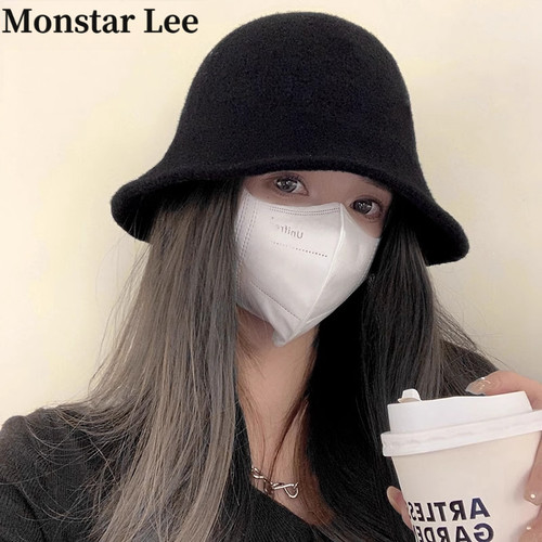 MonstarLee保暖毛呢渔夫帽女