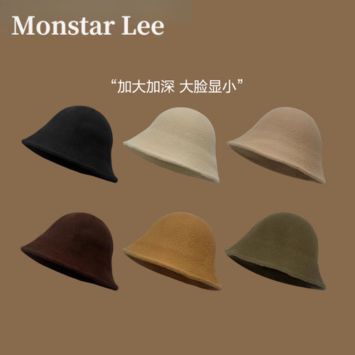 MonstarLee大头围毛绒水桶帽