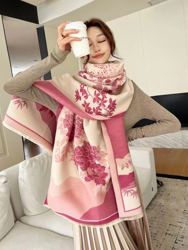 围巾女秋冬季韩版双面空调披肩