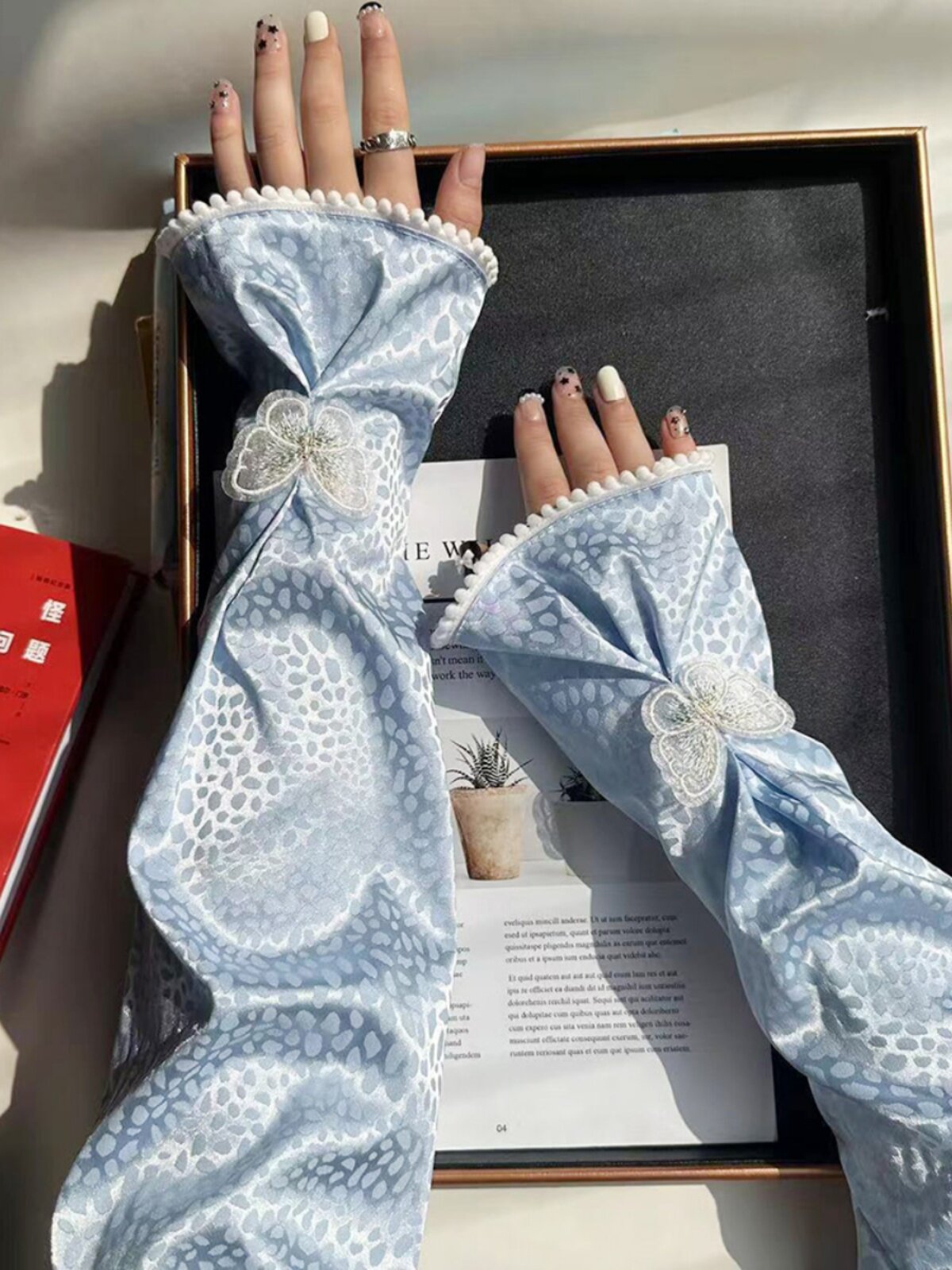 SUMMER SUNSCREEN SLEEVES THIN UV PROTECTION LOOSE DRIVING BREATHABLE LONG NATIONAL STYLE ICE SILK ARM GLOVES WOMEN