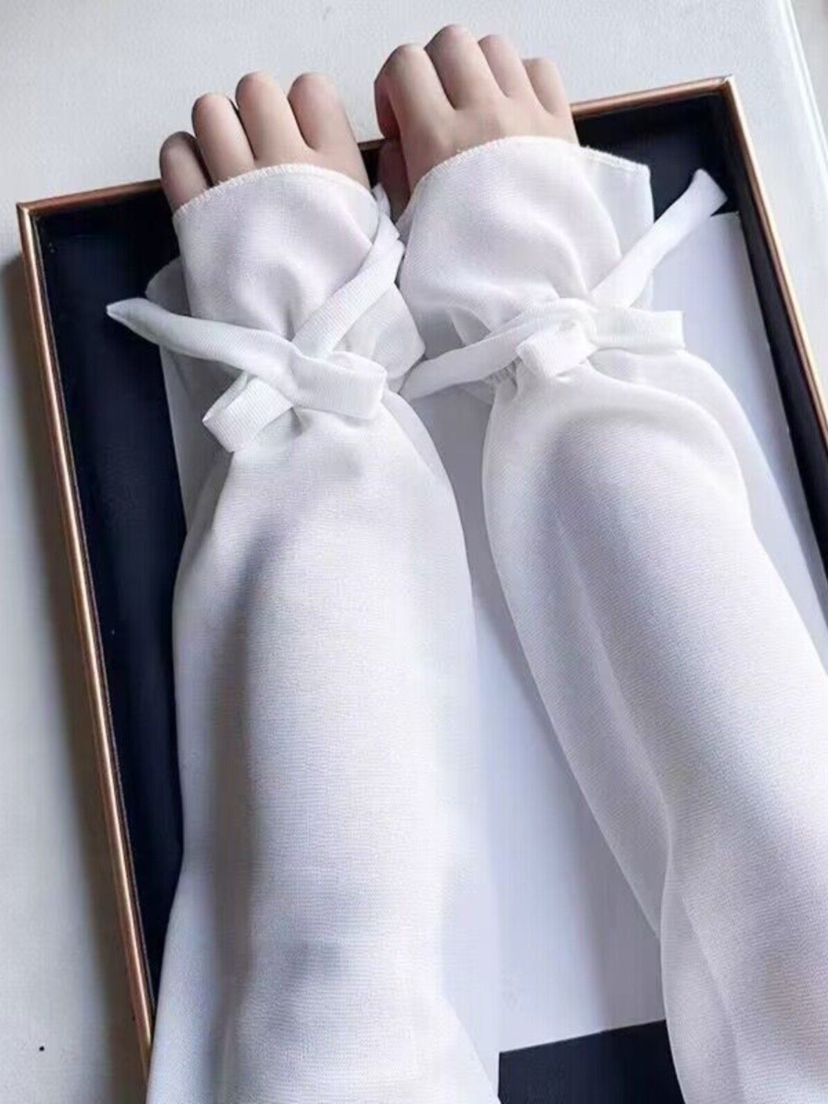 LOOSE ICE SLEEVE CHIFFON BOW SLEEVE SLEEVE SLEEVE STUDENT VERSION CUTE SWEET AND VERSATILE SUMMER HIGH VALUE SUNSCREEN HAND SLEEVE WOMEN