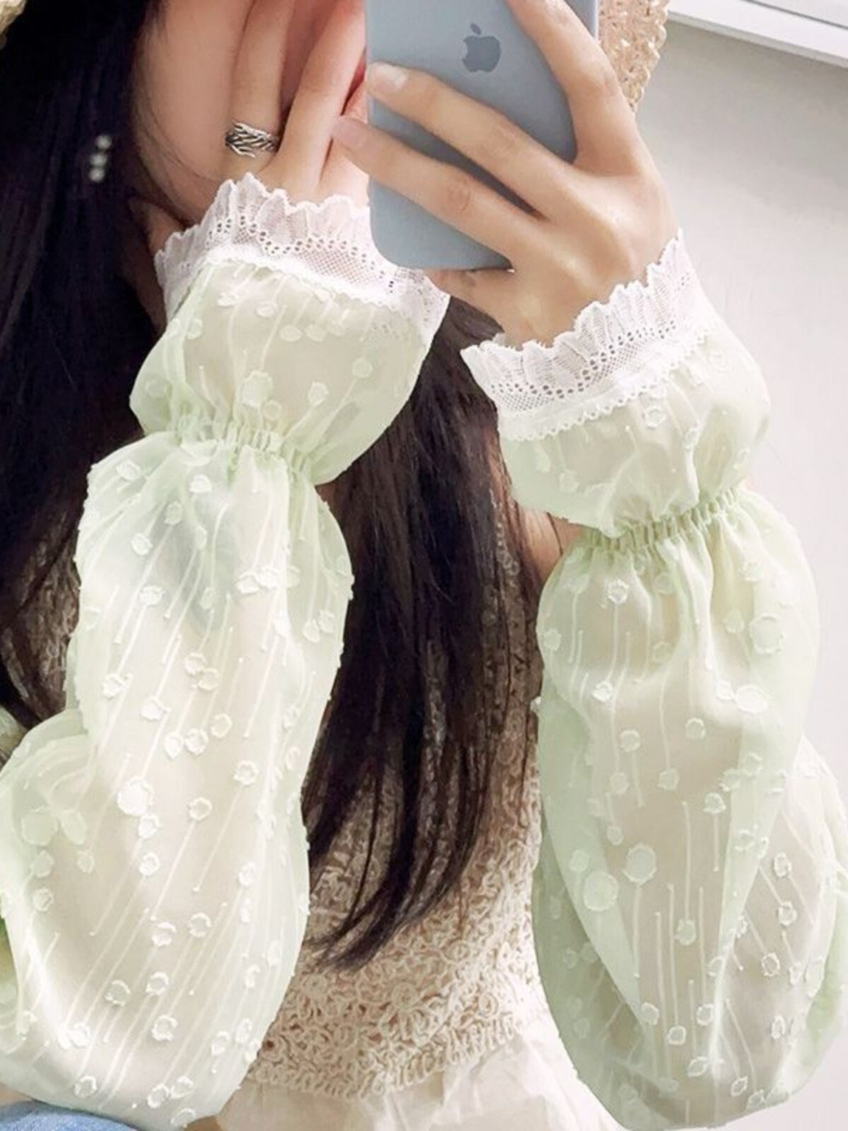 SUMMER SUNSCREEN SLEEVE SLEEVE CHIFFON LOOSE ICE SLEEVE COVER THE BACK OF THE HAND SHADE BREATHABLE ARM PROTECTION CHIFFON CUTE GLOVES THIN