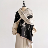 外搭披肩时尚 2025新款 可爱围巾小猫双面保暖加厚秋冬季 百搭双面