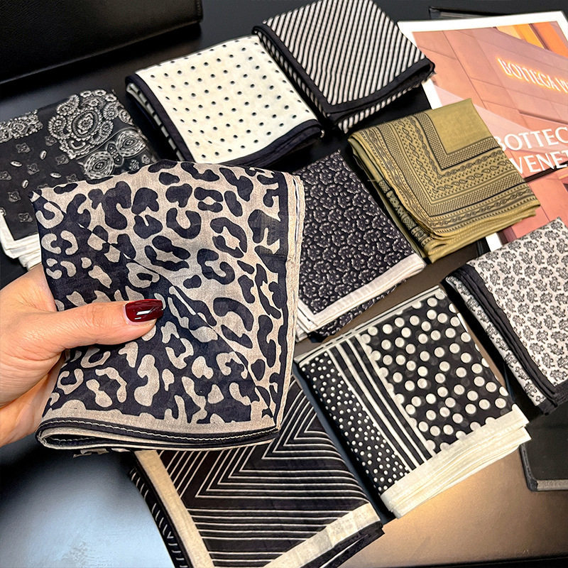 2025春夏季新款丝棉围巾女复古民族风桑蚕丝小丝巾方巾装饰小领巾