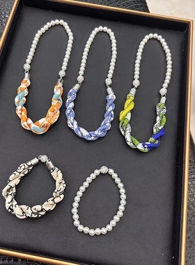 麻花磁吸扣项链丝巾锁骨链颈链