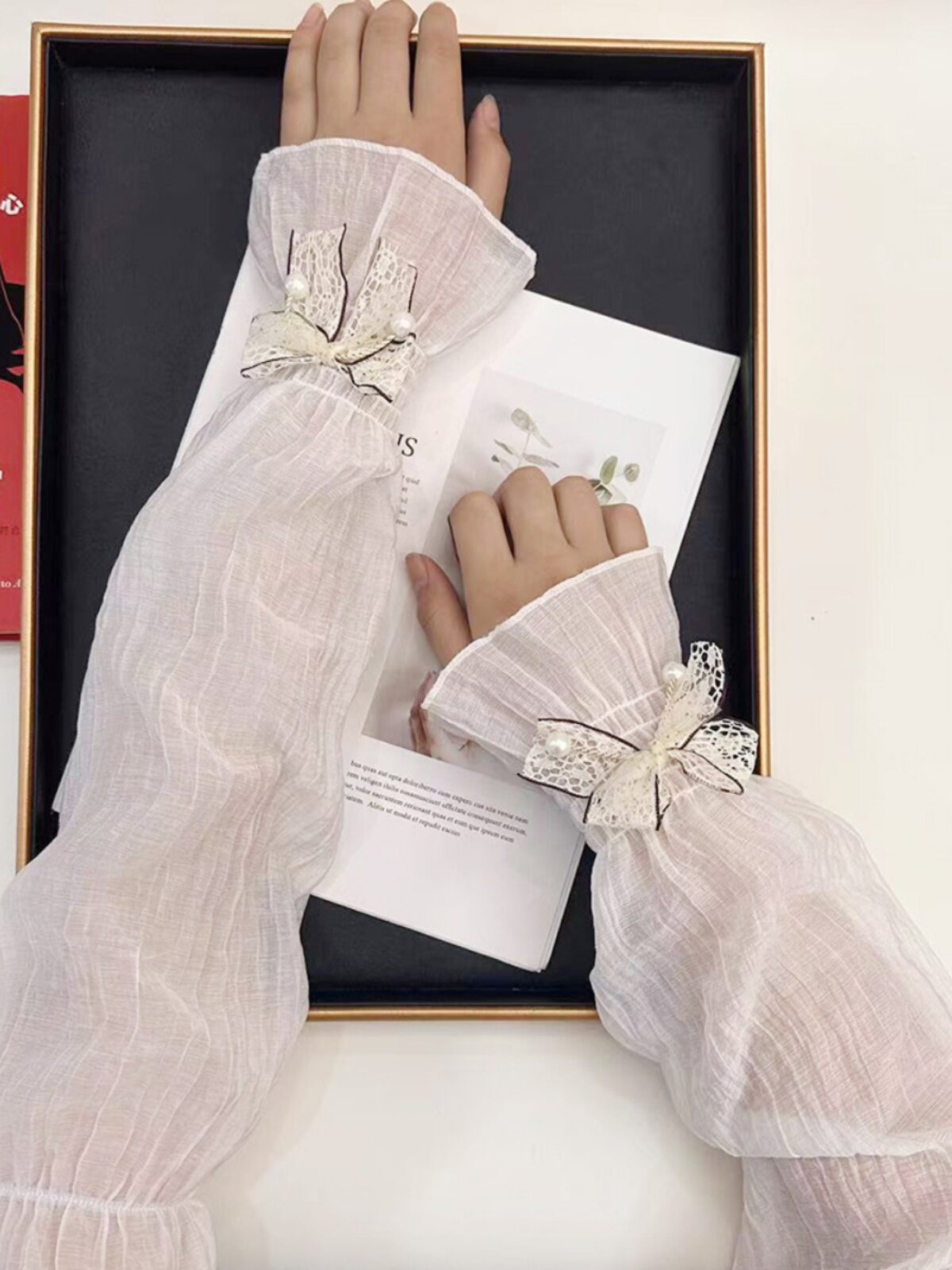 SUNSCREEN SLEEVE SLEEVE FOR WOMENS SUMMER DRIVING LOOSE ARM PROTECTION ICE SILK LONG ANTI-ULTRAVIOLET RIDING THIN LACE HAND SLEEVES