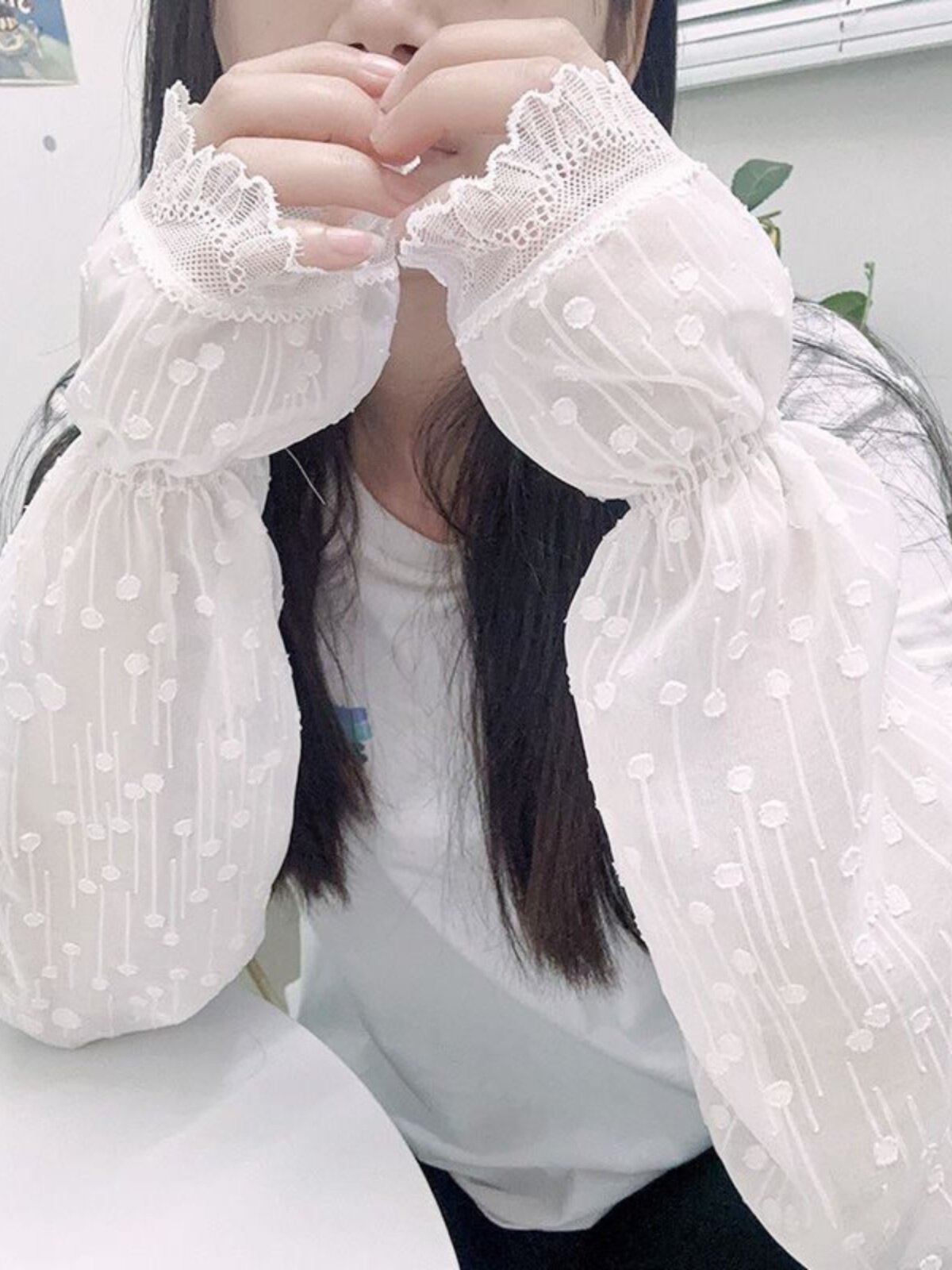 SUMMER SUNSCREEN SLEEVE SLEEVE CHIFFON LOOSE ICE SLEEVE COVER THE BACK OF THE HAND SHADE BREATHABLE ARM PROTECTION CHIFFON CUTE GLOVES THIN