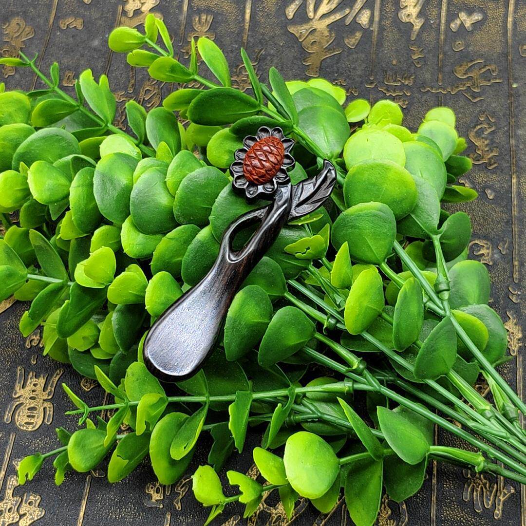 月瑶钩针柄定做代按勾针工具配件檀木实木手柄定制毛线针编织材料