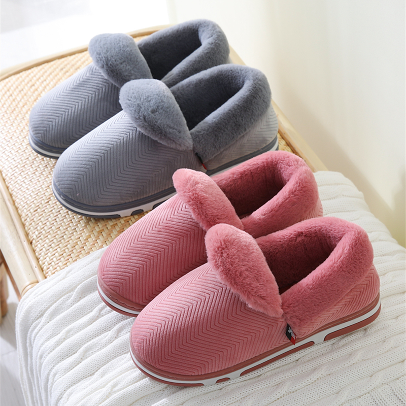 全包跟棉拖鞋男冬季软底防滑女