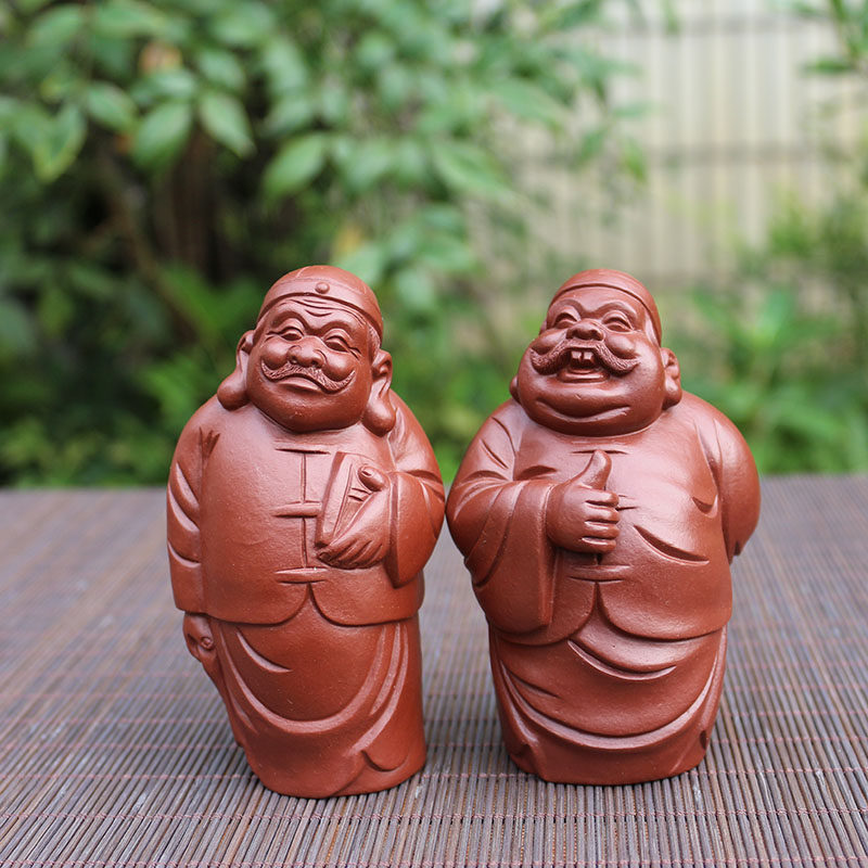 刘旭军土财主茶宠精品宜兴紫砂摆件手工人物小雕塑地主雅玩把玩件