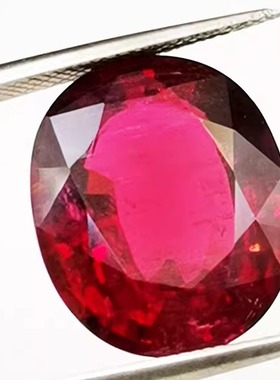 促销彩色宝石红碧玺Rubellite裸石戒面14.28克拉戒指吊坠项链胸针