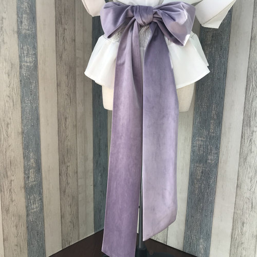 320大尺寸天鹅绒绑蝴蝶结腰带