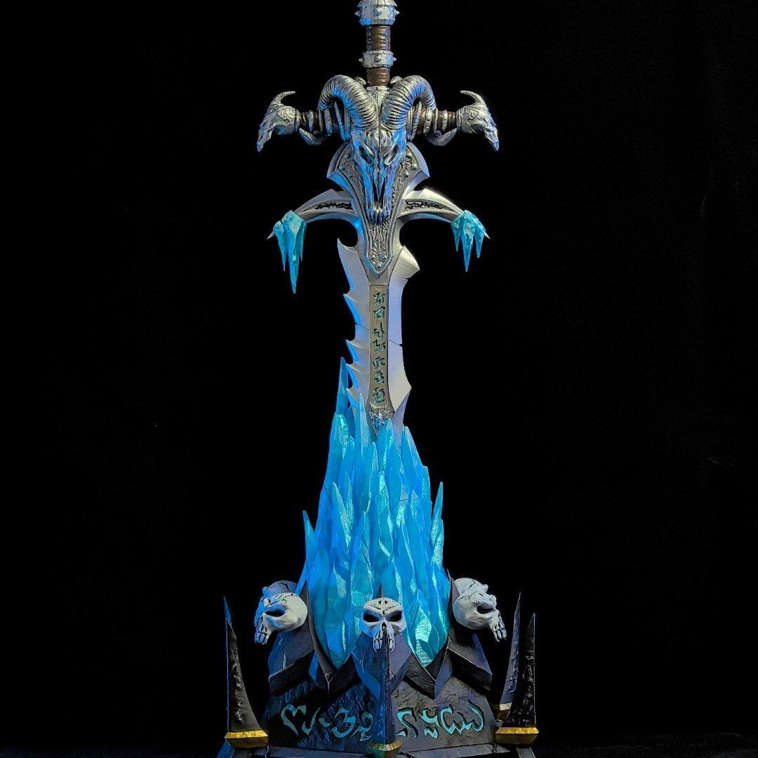 魔兽世界巫妖王之剑霜之哀伤长108cm COS道具3D打印模型手办摆件