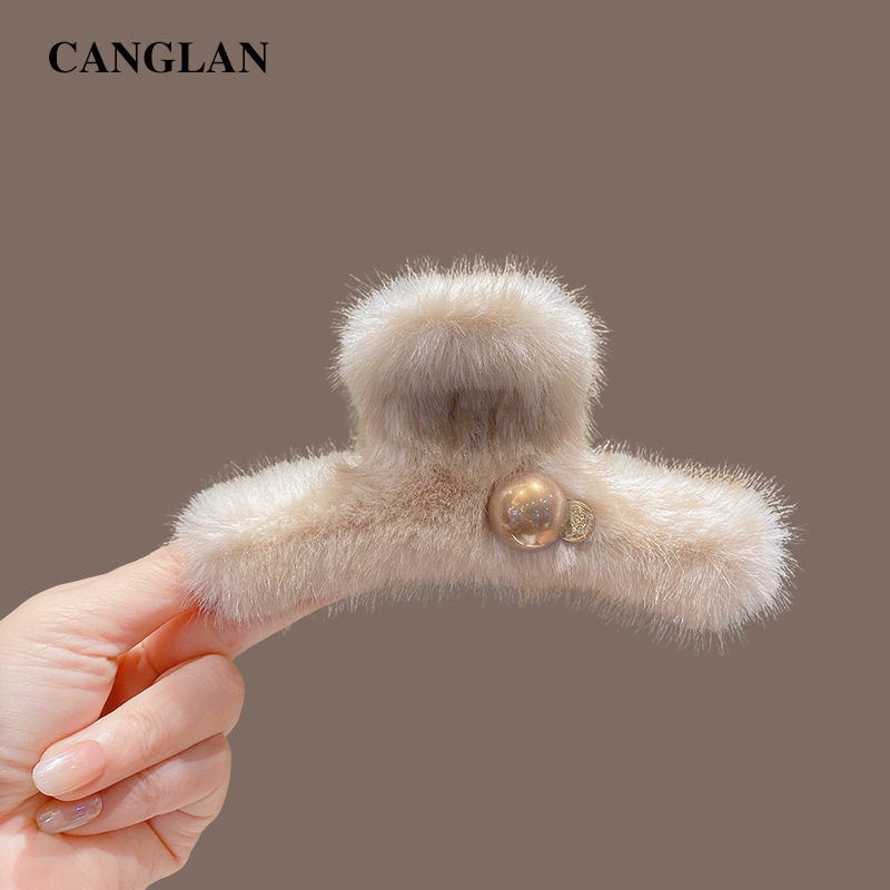 秋冬款简约大号毛绒抓夹高级感女后脑勺网红盘发鲨鱼夹子头饰,饰品/流行首饰/时尚饰品新,民族风发饰,淘宝优惠券,粉丝福利购,淘宝优惠卷