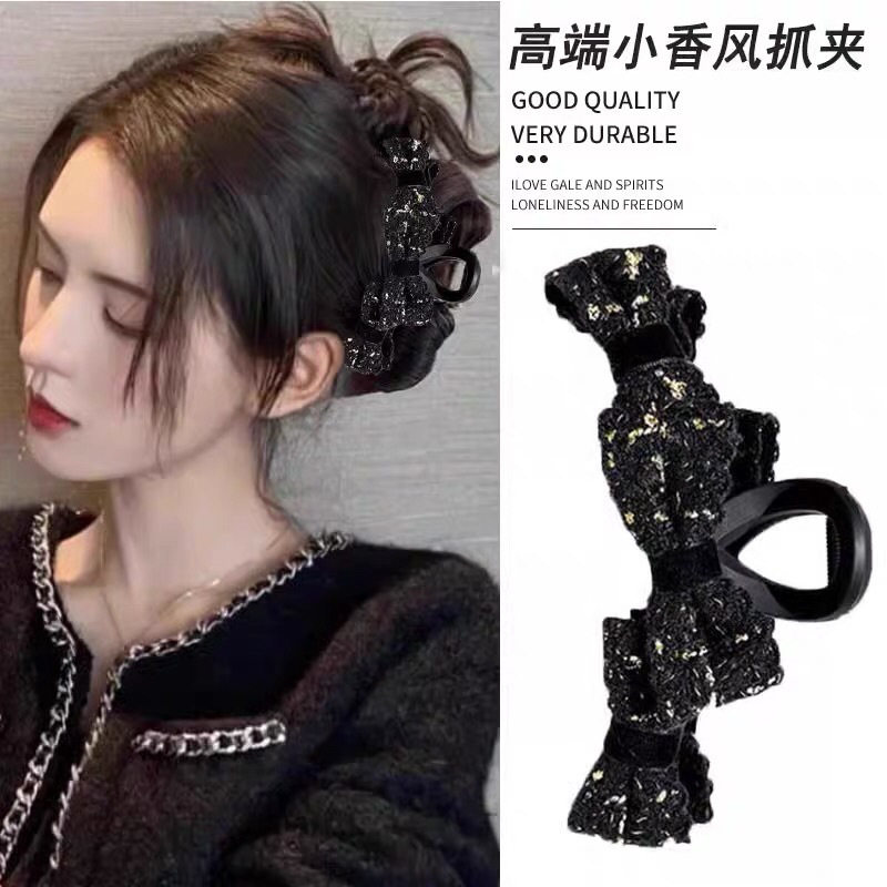 新款法式蝴蝶结抓夹女大号盘发发夹高级感小香风后脑勺鲨鱼夹子,饰品/流行首饰/时尚饰品新,民族风发饰,淘宝优惠券,粉丝福利购,淘宝优惠卷