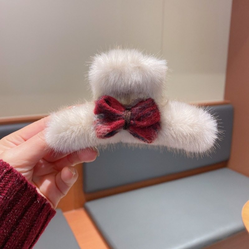 2026新年红色毛绒蝴蝶结发夹头饰公主头小抓夹女高级感刘海侧边夹,饰品/流行首饰/时尚饰品新,民族风发饰,淘宝优惠券,粉丝福利购,淘宝优惠卷