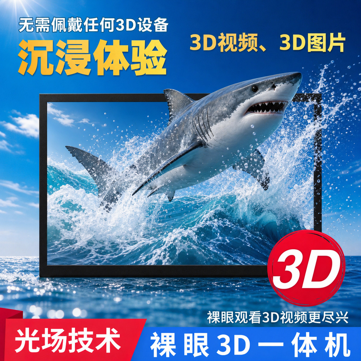 英伦科技15.6寸裸眼2D转3D一体机