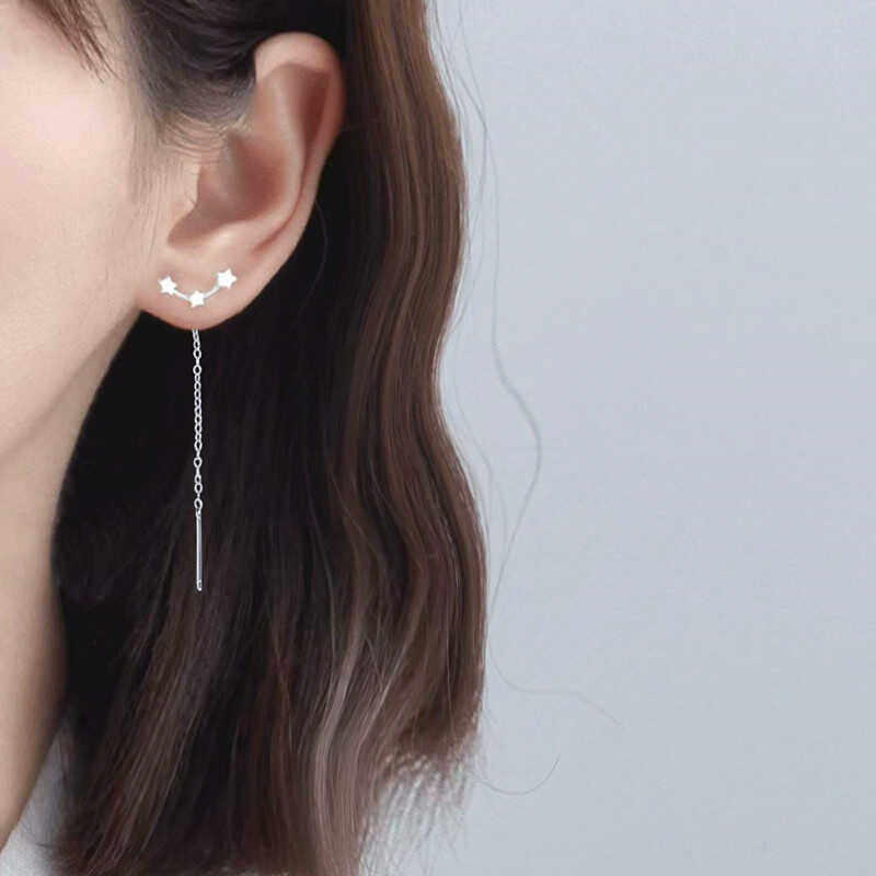 爱唯雅925纯银星星耳线女
