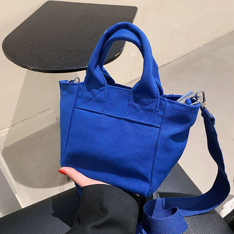 韩版帆布包包女2026新款潮时尚网红托特包手提包斜挎包纯色小背包