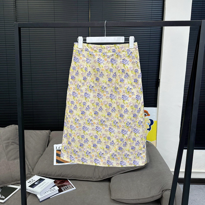 通勤立体油画感花花半裙