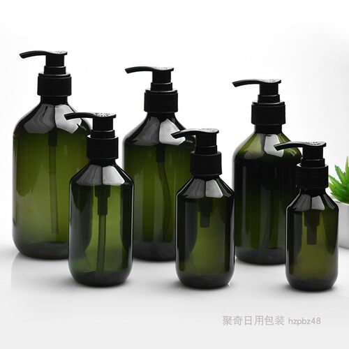 墨绿色塑料PET瓶100 150 200 300 500ml毫升细脖乳液空瓶PP按压泵
