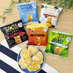 日本直邮湖池屋厚切薯片土豆条低盐辣味甜辣海苔人气儿童休闲零食