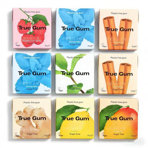 日本直邮TrueGum芒果柠檬口香糖