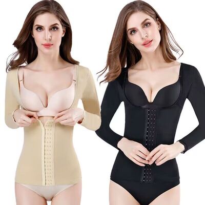 婷美婼雅排扣长袖塑身塑身上衣