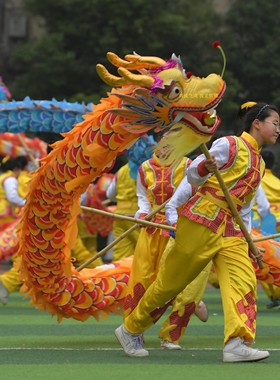 学生舞龙幼儿园舞龙儿童龙小学生