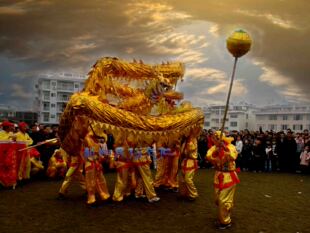 舞龙舞龙龙舞舞狮道具布烫金龙服装烫金龙送龙旗元宵灯节节民民俗
