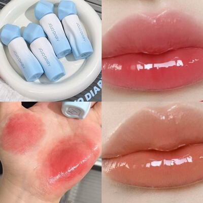 黄皮淡颜系天菜伪素颜玻璃镜面唇釉奶杏裸棕色唇彩学生党早八显白