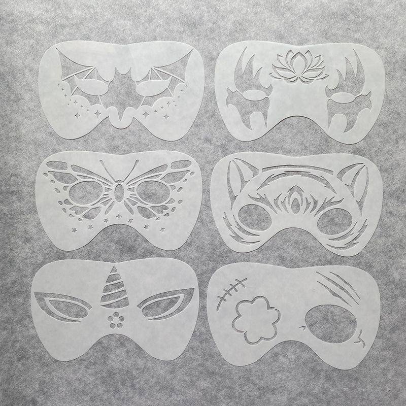 面部彩绘新手快速出图儿童动物脸部蝙蝠蝴蝶独角兽老虎面具模板
