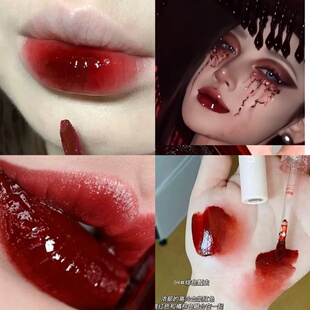 樱桃血浆色唇膏万圣节车厘子色口红吸血鬼COS妆伯爵夫人血腥玛丽