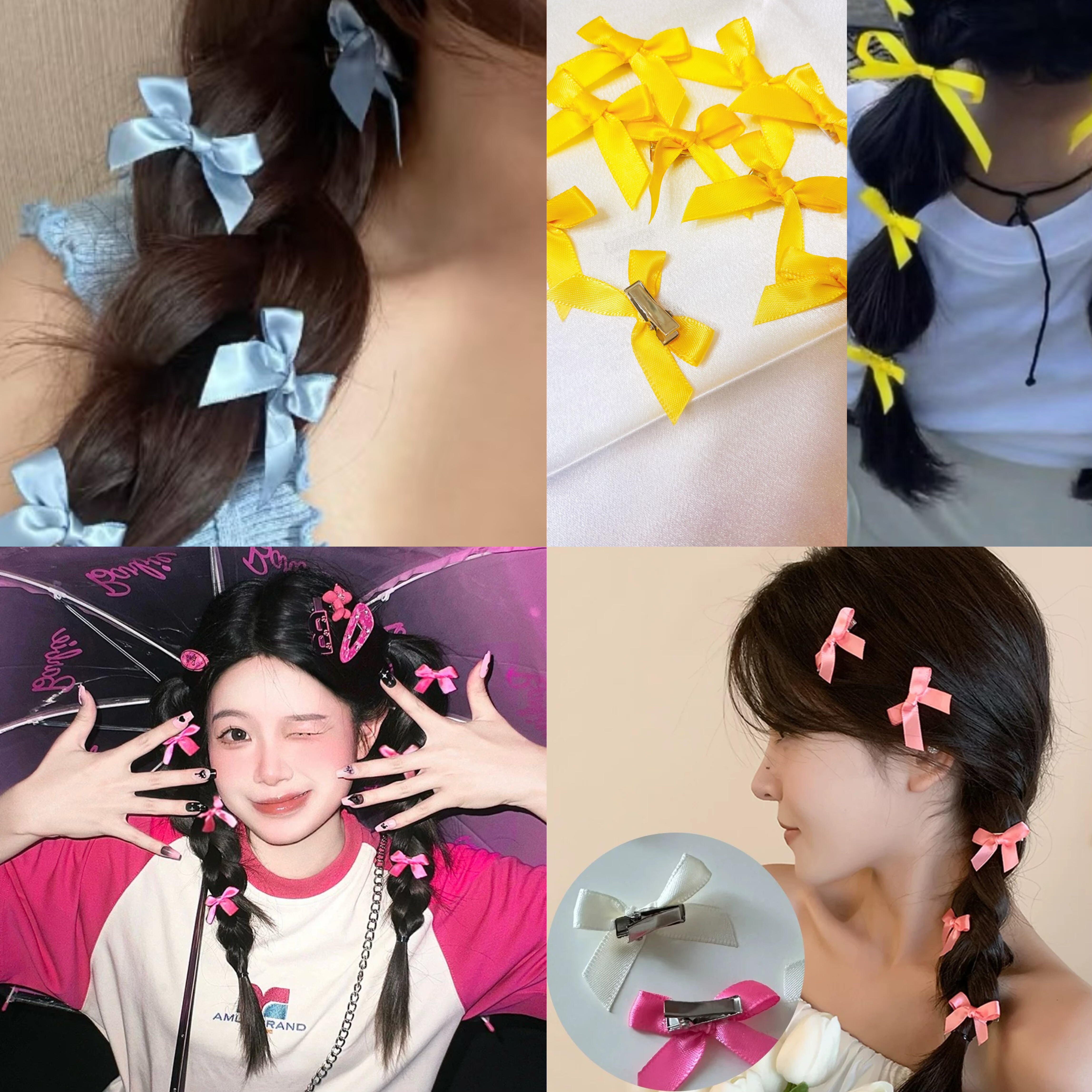 法式芭蕾丝蝴蝶结发饰演唱会应援妆编发夹蝴蝶结丝带鹿晗张杰周深