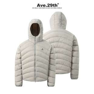 Ave.29th三防新国标90白鸭绒CleanFit轻量连帽排骨羽绒服男女外套