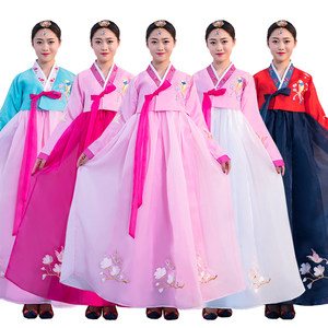 大长今传统绣花女韩服古装朝鲜族舞蹈演出服改良韩国舞台民族服装