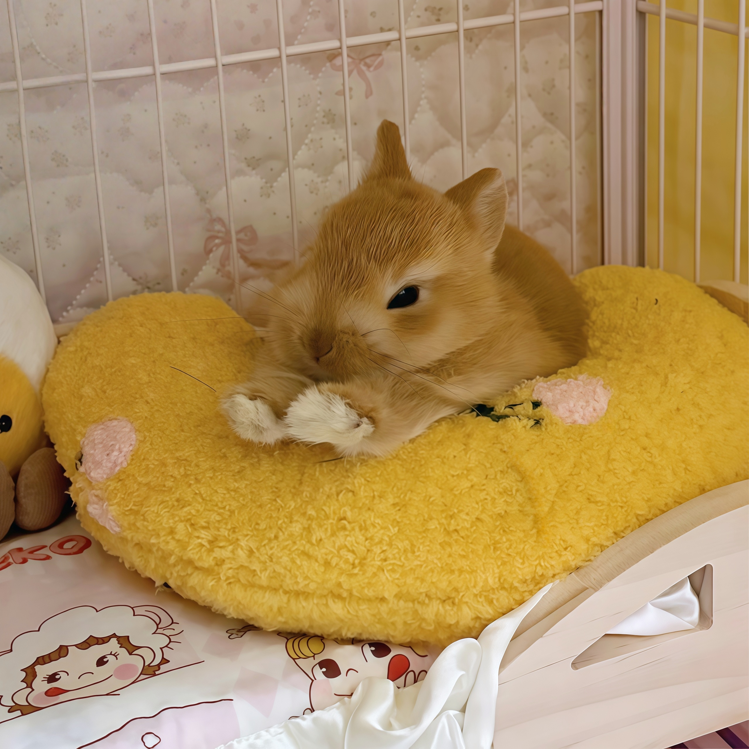 【冬天也不怕冷】侏儒兔睡觉窝躲避屋兔子小床保暖趴趴垫宠物用品