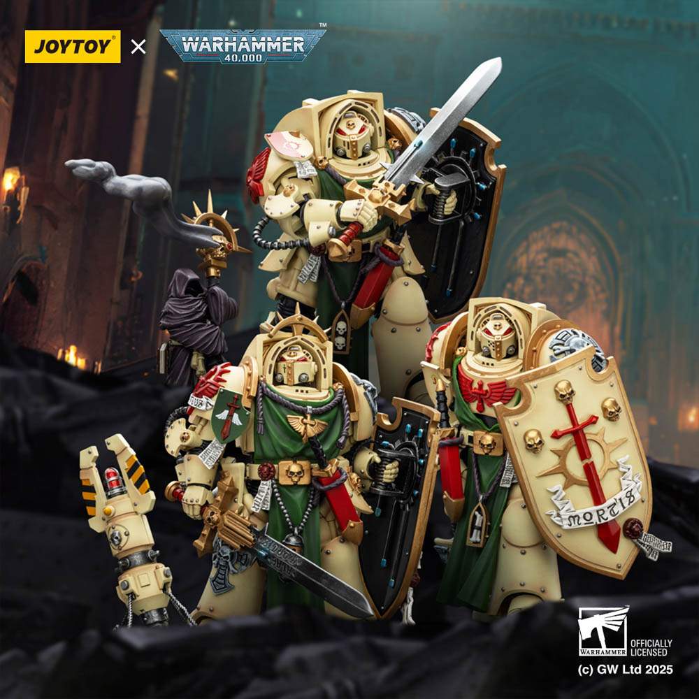 JOYTOY暗源战锤40K 黑暗天使 死翼骑士 能量剑风暴盾传送信标模型