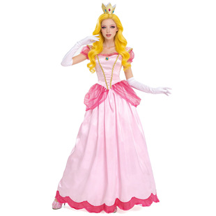 万圣节cos服装马里奥碧琪公主pink pricess 舞台装派对女王装礼服