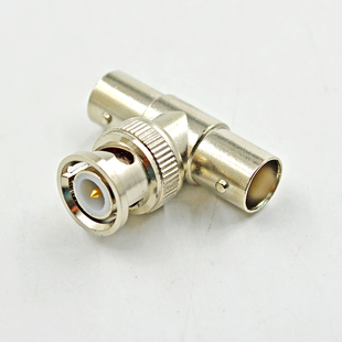 监控BNC三通头T型视频信号分配Q9一公转2母接头 三分头