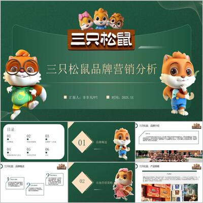 《三只松鼠品牌营销策略》市场调研分析完整成品模板22页PPT