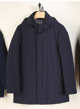 金利来商务男装可拆帽羽绒服中长款白鹅绒新款RDSH399B3405-95