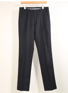 金利来男装西裤秋冬新款纯羊毛单褶宽松黑色裤子MPDF13916228-99