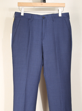 金利来男装2024秋季新款纯羊毛裤子修身条纹西裤MPTG14911045-55