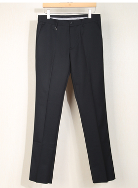 金利来男装秋冬季新款纯色修身含羊毛黑色西裤长裤MPD22261702-99