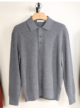 金利来男装毛衣2024冬季新款翻领纯羊毛厚羊毛衫MHSG21914005-58