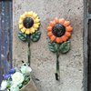 American country Countryside Retro Iron art Sunflower Sun flower Decorative hooks metope Wall hanging Wall decoration Wall hangings