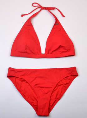 澳洲冲浪品牌ONE**红色泳衣大胸聚拢比基尼大罩杯bikini分体泳装