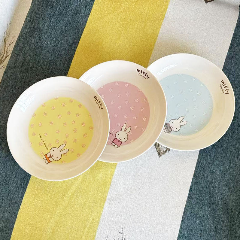 日式陶瓷餐具米菲兔深大盘高温瓷深圆盘可爱卡通饺子蛋糕披萨菜盘,餐饮具,盘,淘宝优惠券,粉丝福利购,淘宝优惠卷