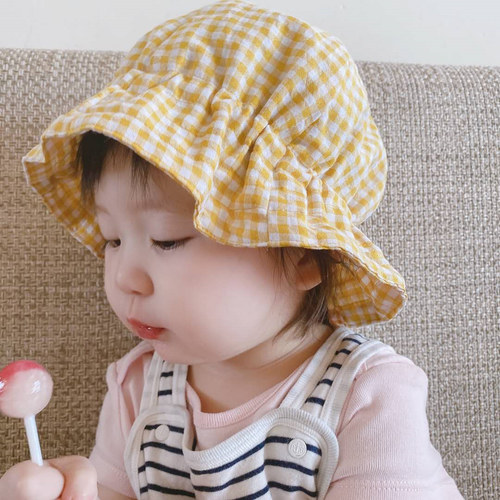 婴儿遮阳帽渔夫帽防晒新品春夏棉